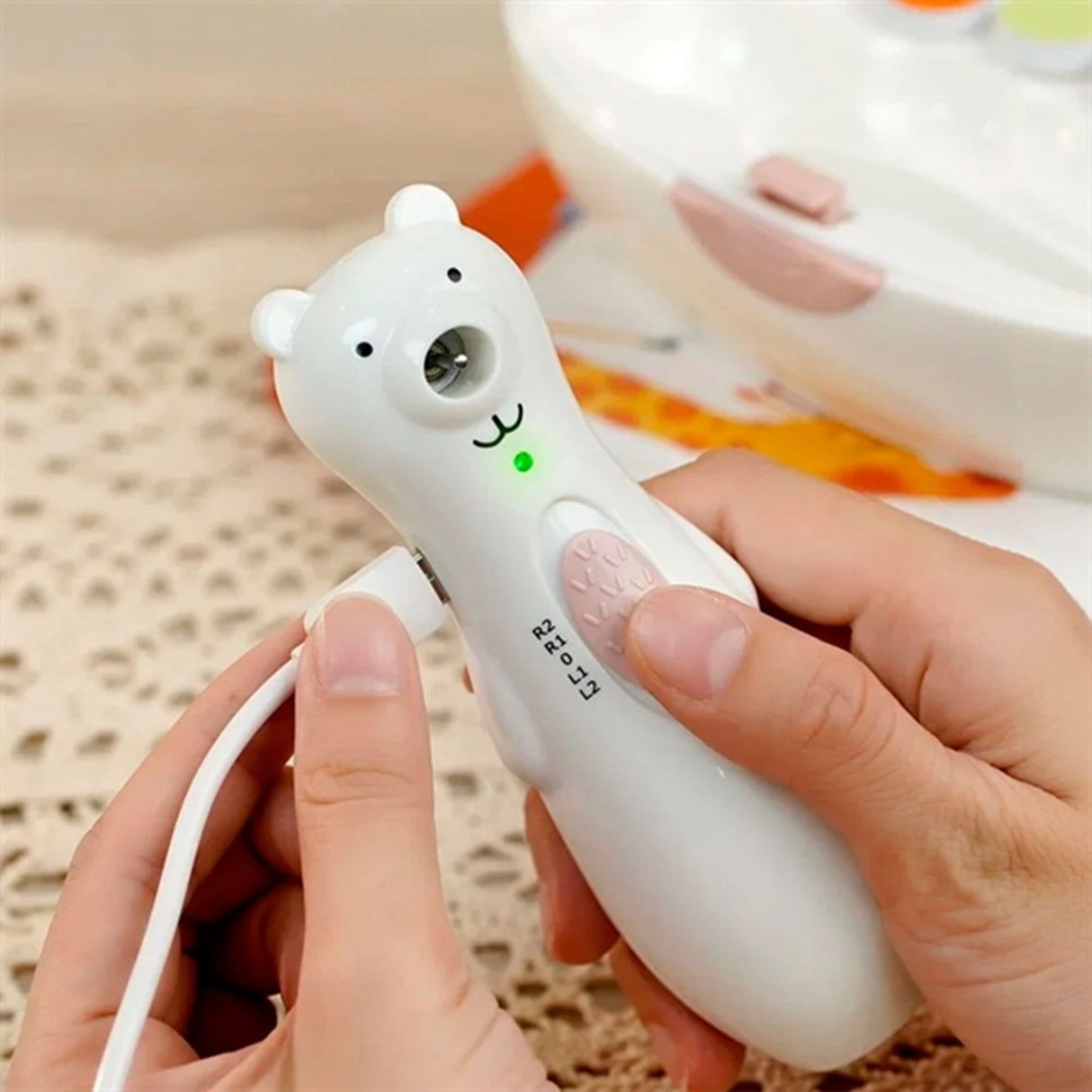 Haakaa Happii Bear Baby Rechargeable Nail File White