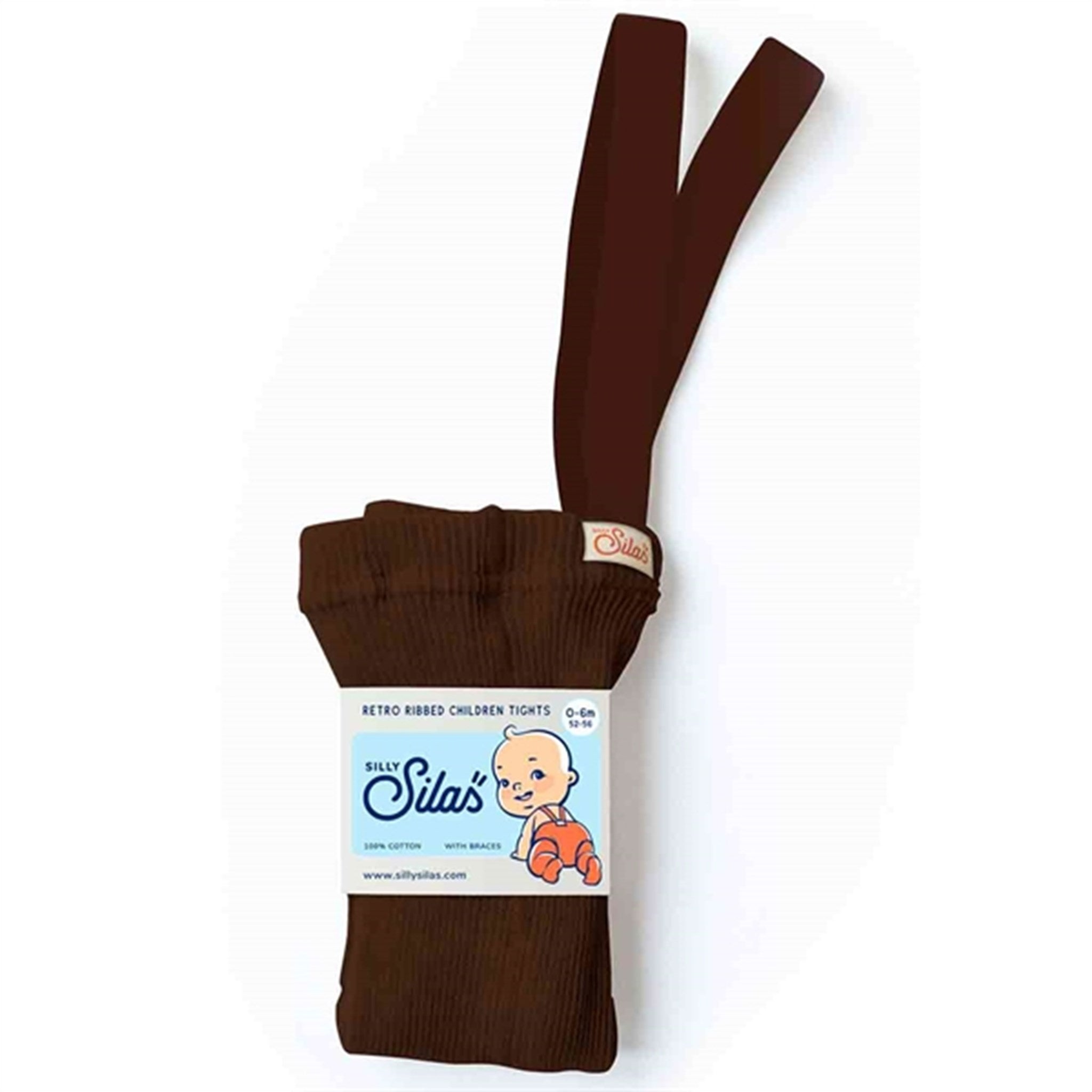 Footed Tights Chocolate Brown - Silly Silas | Luksusbaby