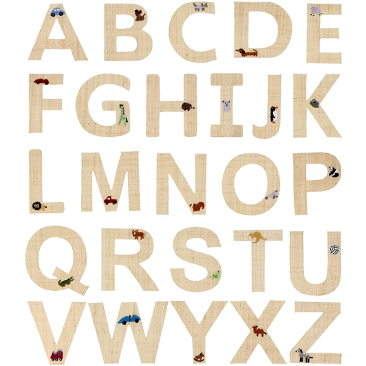 RICE Nature Raffie Sticker Letter Cars & Animals