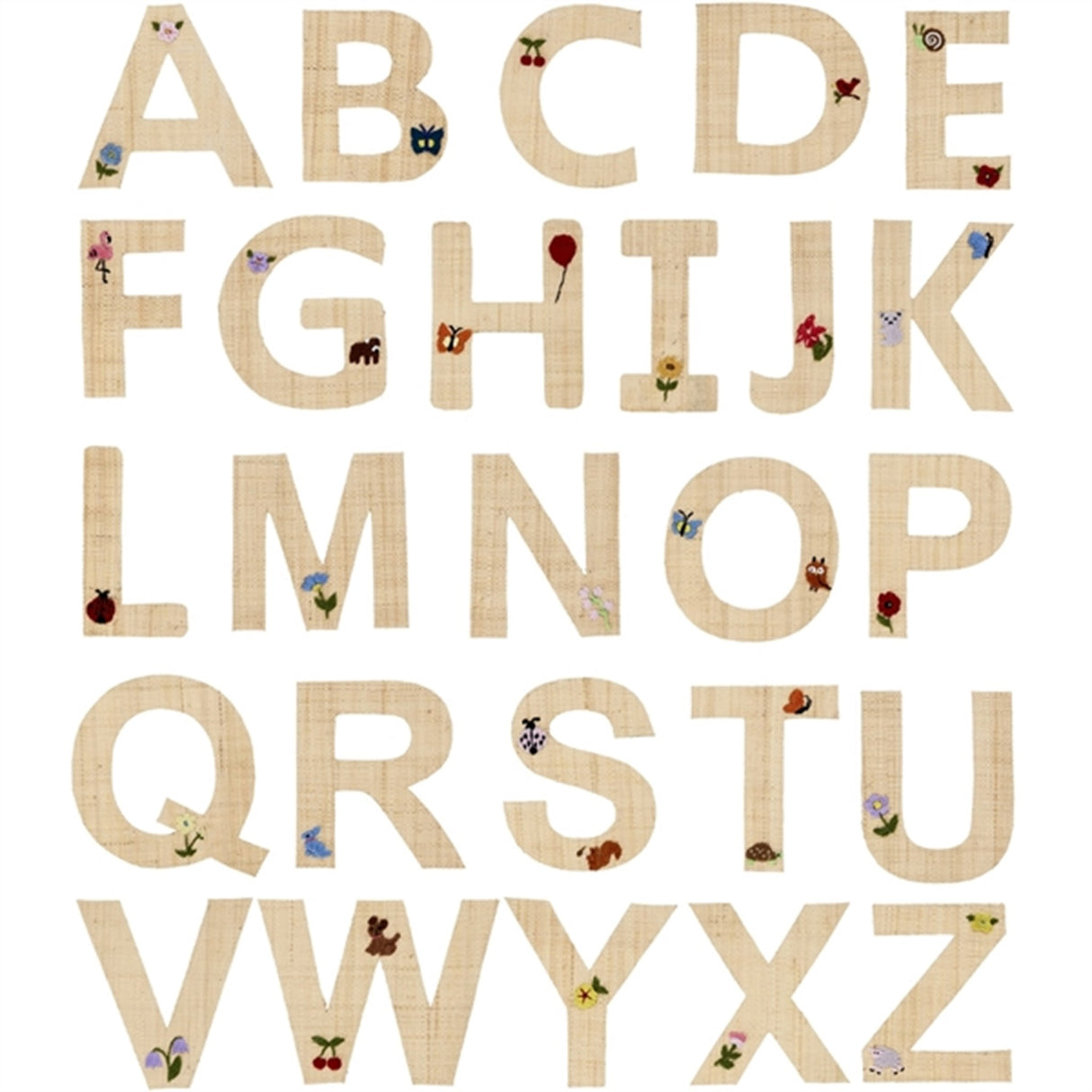 RICE Nature Raffie Sticker Letter Flowers & Animals