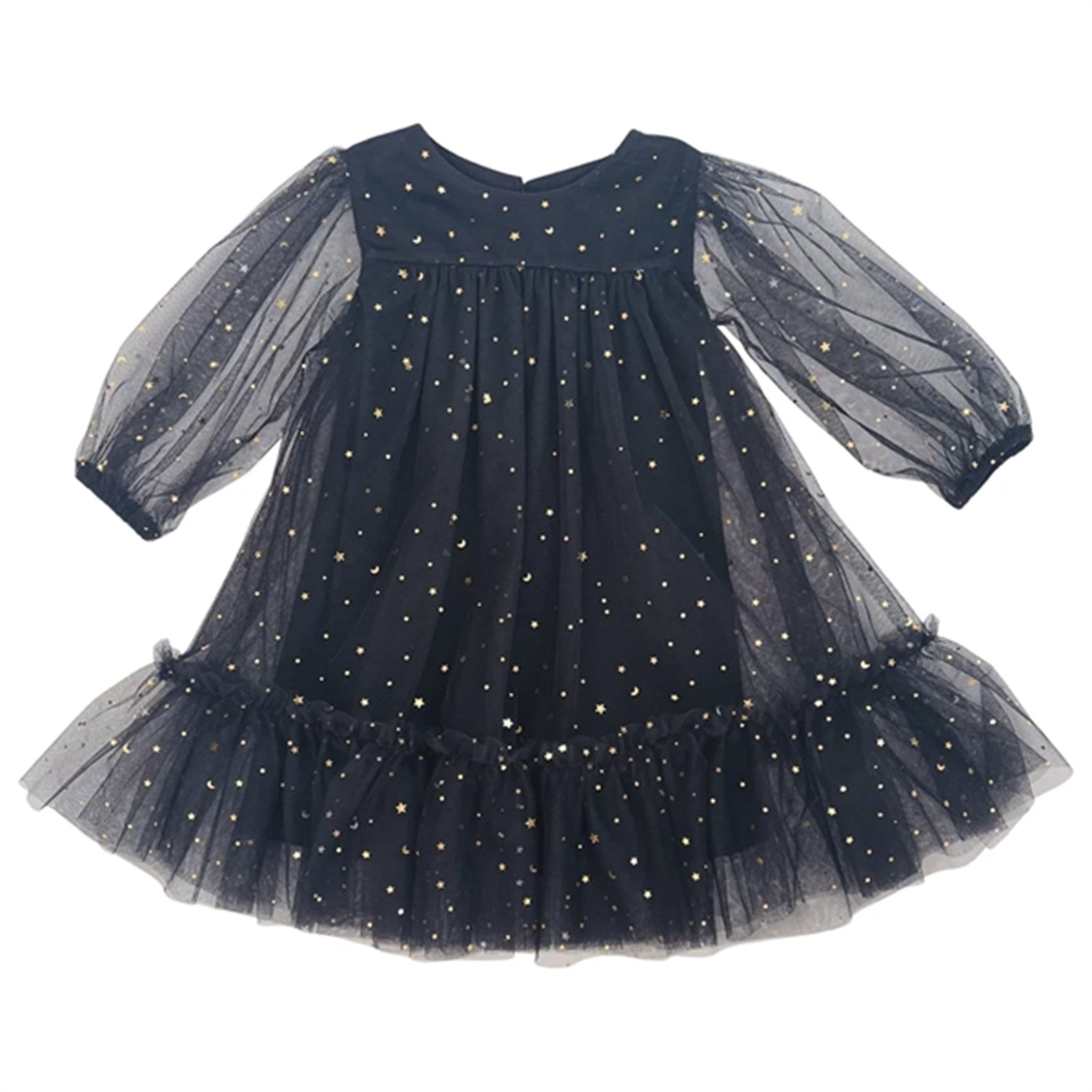 Dolly by Le Petit Tom Stars & Moon Tulle Empress Dress Black