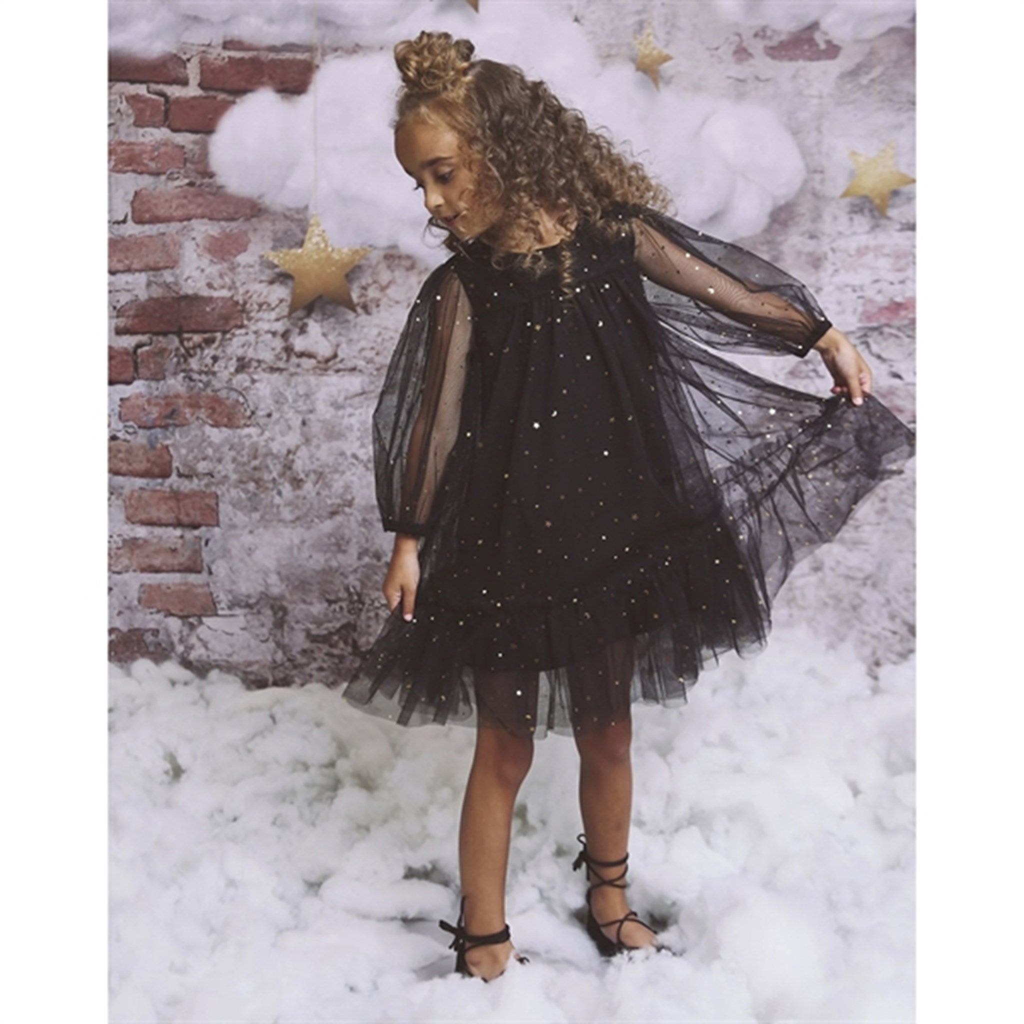 Dolly by Le Petit Tom Stars & Moon Tulle Empress Dress Black 2