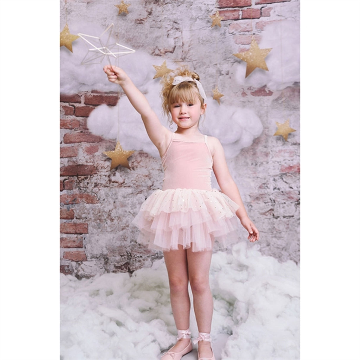 Dolly by Le Petit Tom Velvet Leotard With Tulle Tutu Dress Ballet Pink