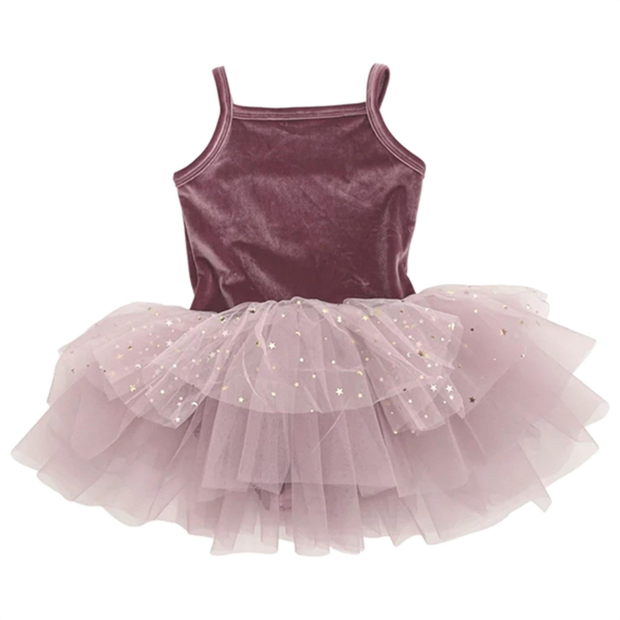 Dolly by Le Petit Tom Velvet Leotard With Tulle Tutu Dress Dusty Violet
