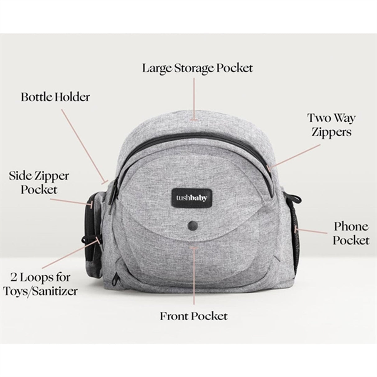 Tushbaby V2 Hip Carrier Grey