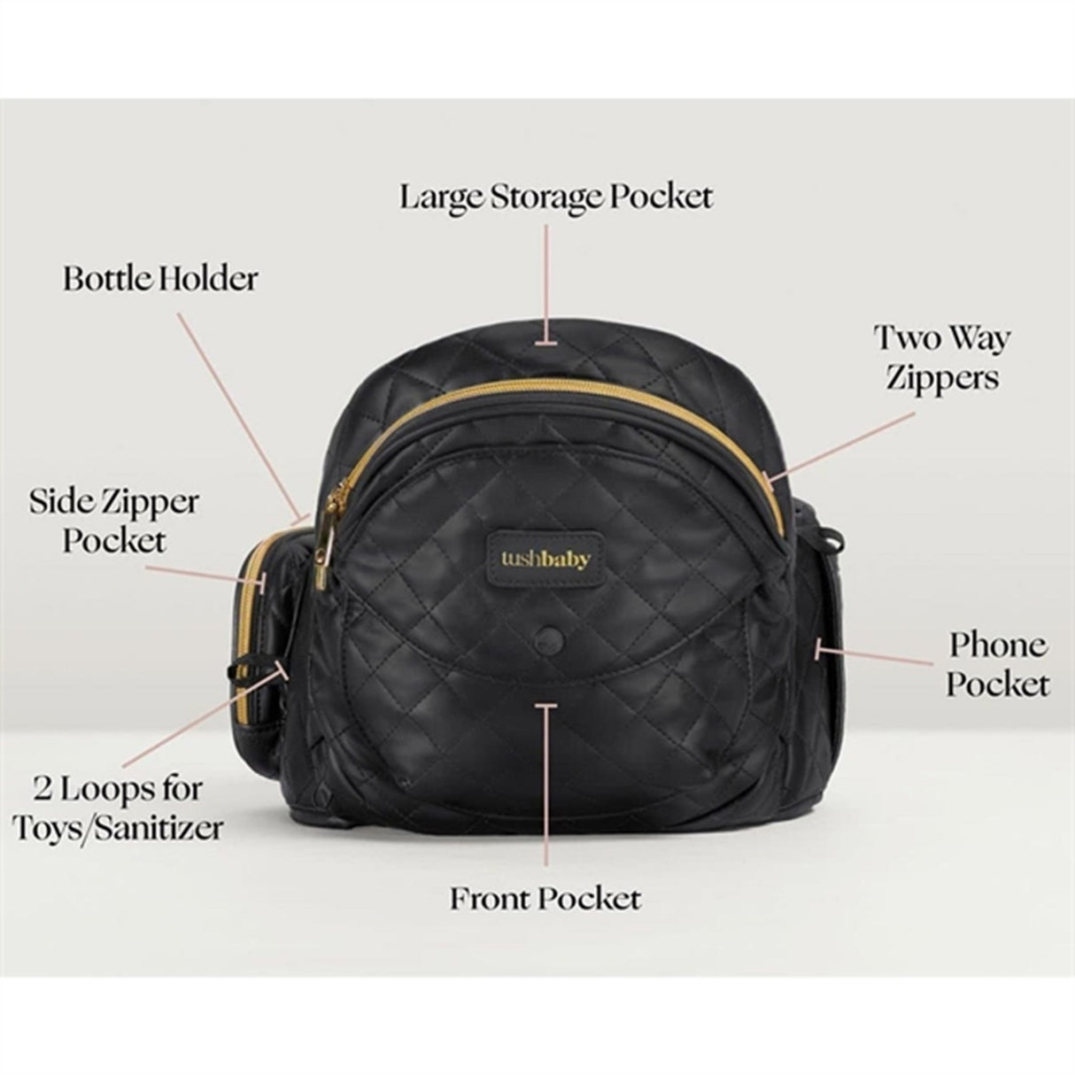 Tushbaby V2 Hip Carrier Vegan Leather Black