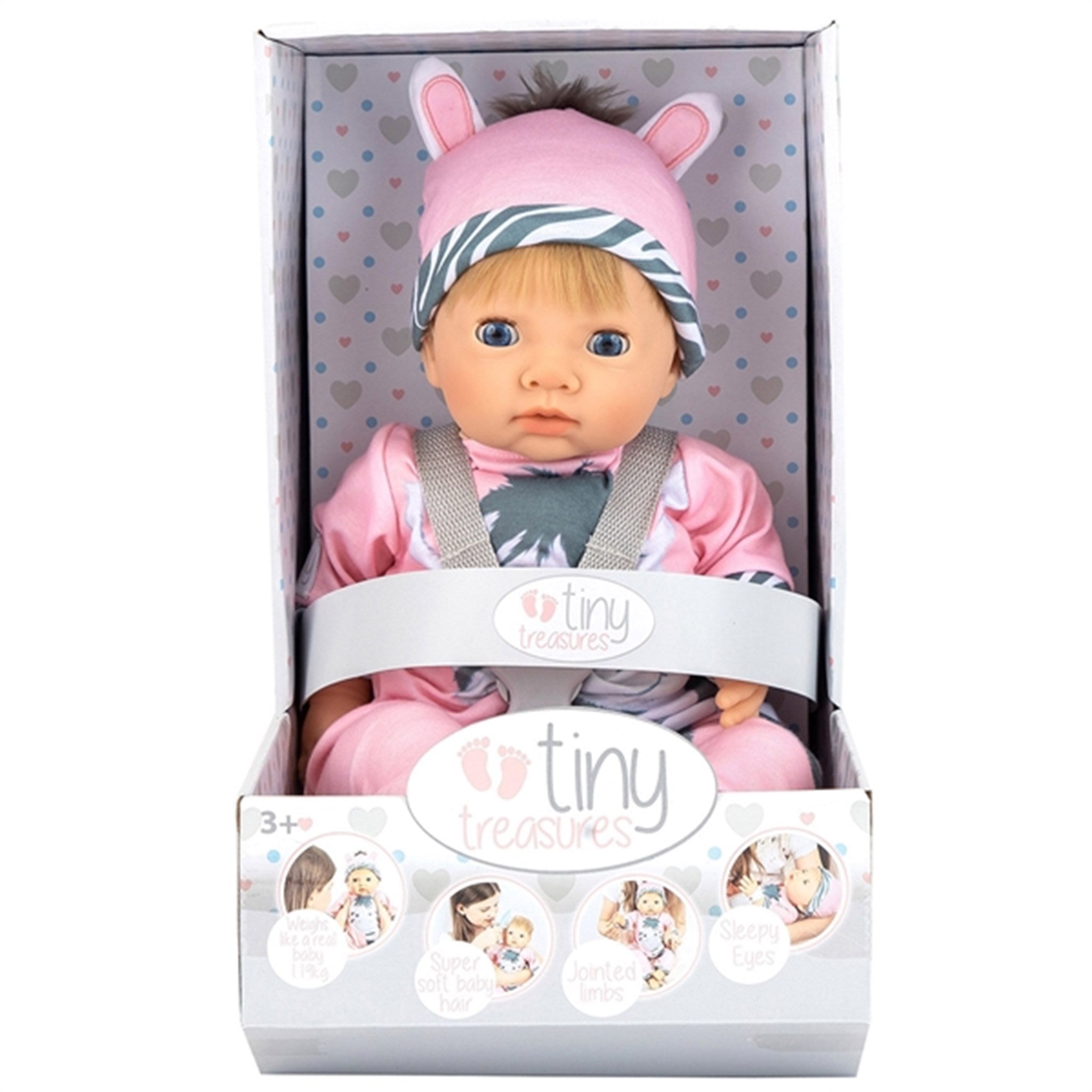Tiny Treasure Blond Haired Doll Zebra Outfit