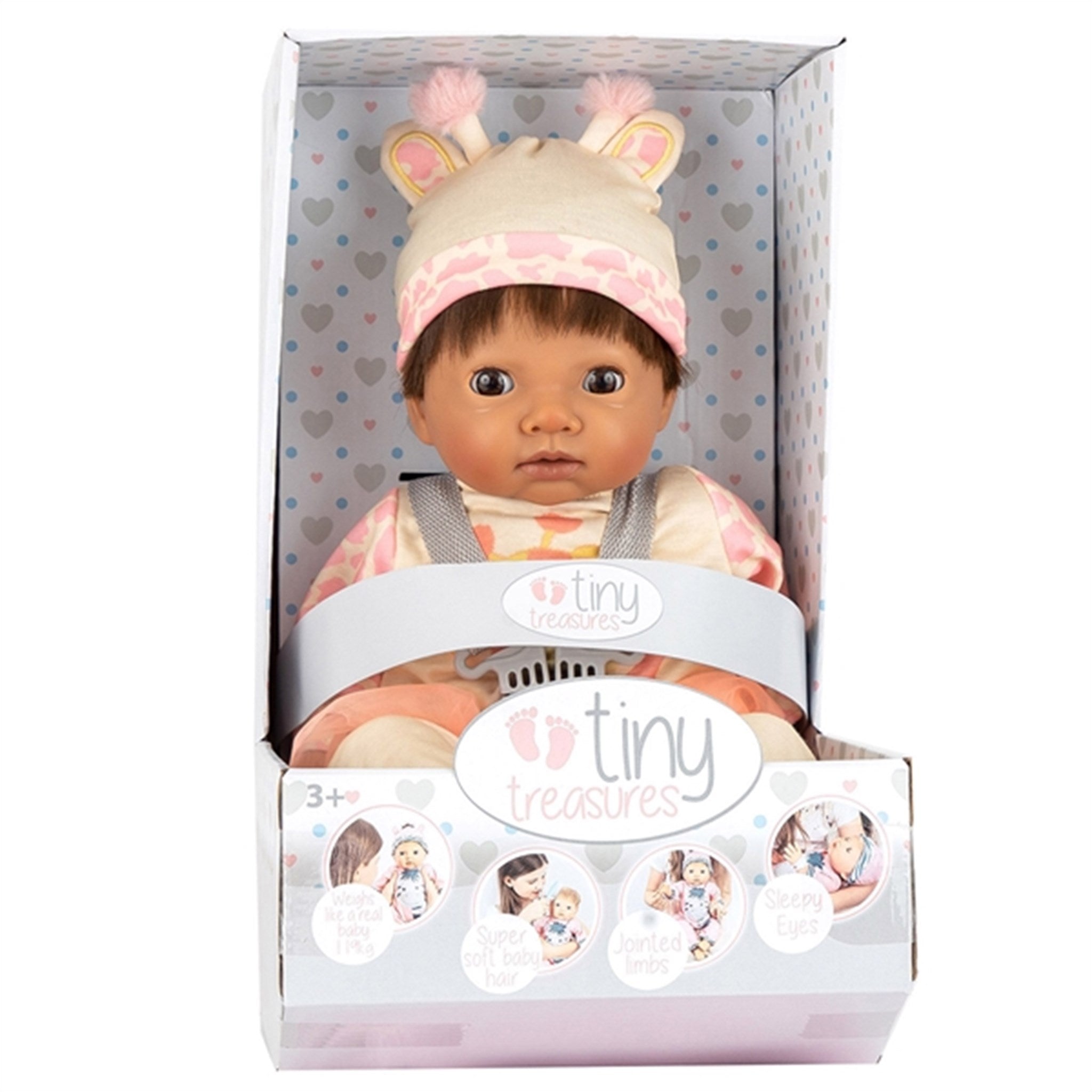 Tiny Treasure Brown Haired Doll Giraffe Outfit