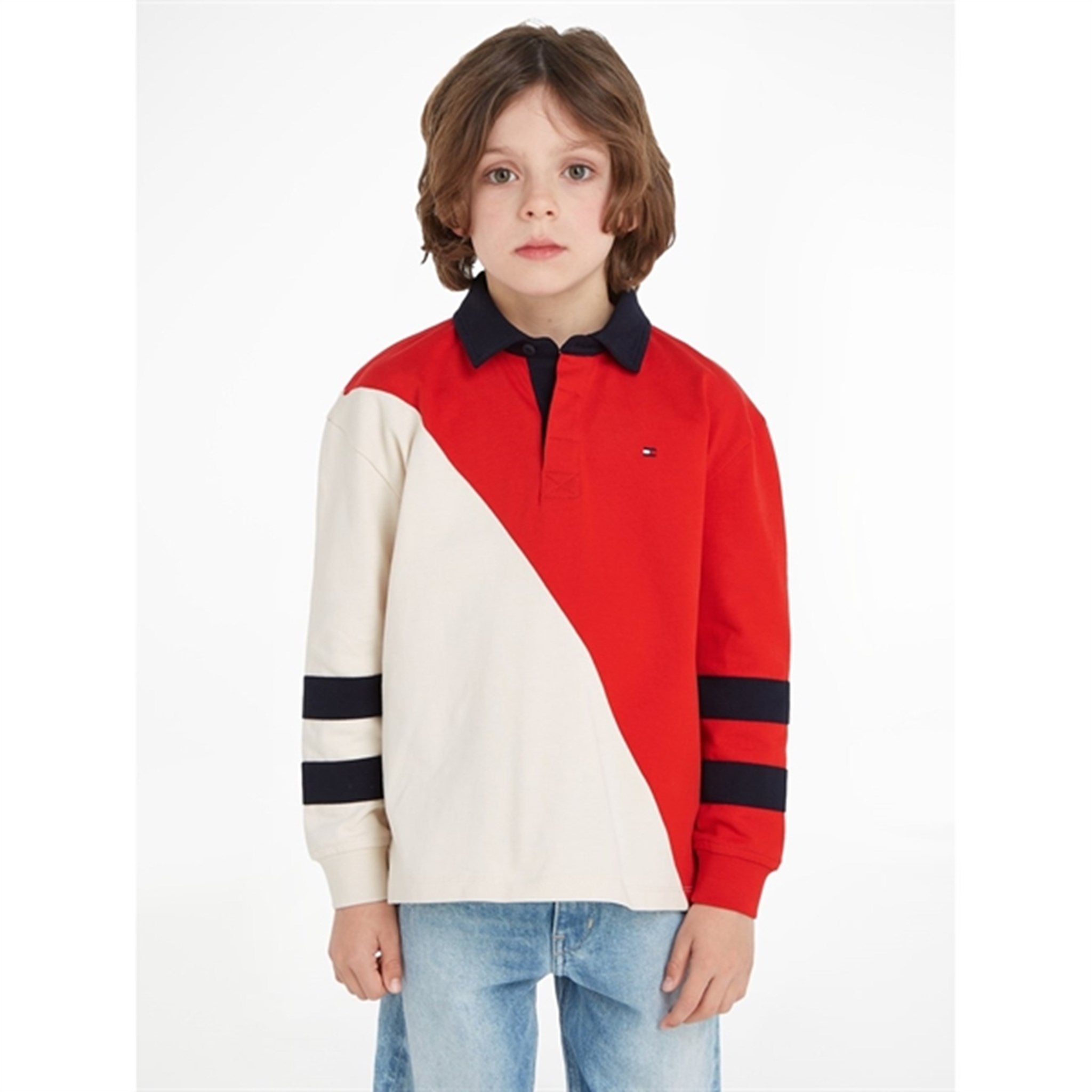 Tommy Hilfiger Colorblock Rugby LS Polo Red/White Colorblock 4