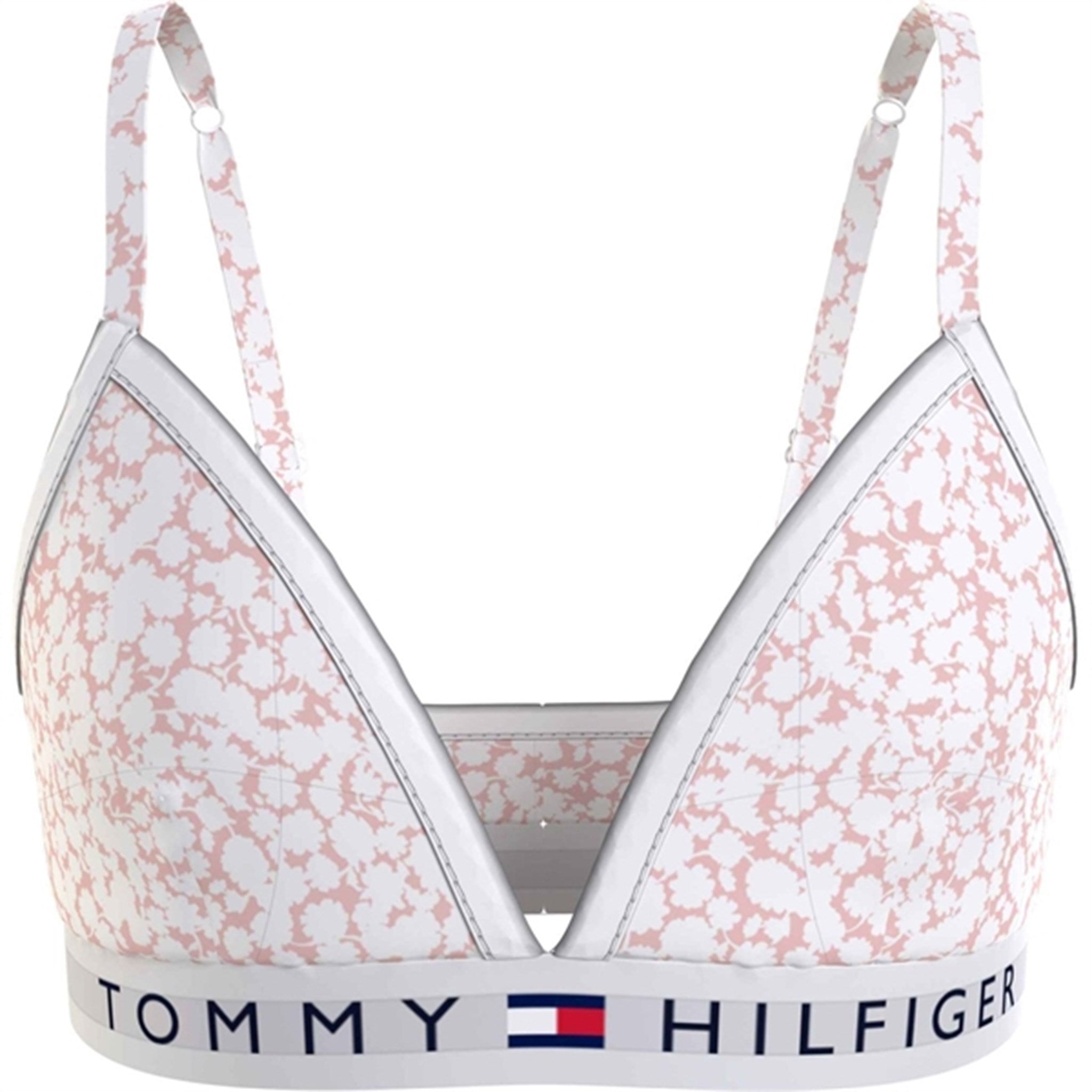Tommy Hilfiger Padded Triangle Bra Printed Floral Whimsy Pink
