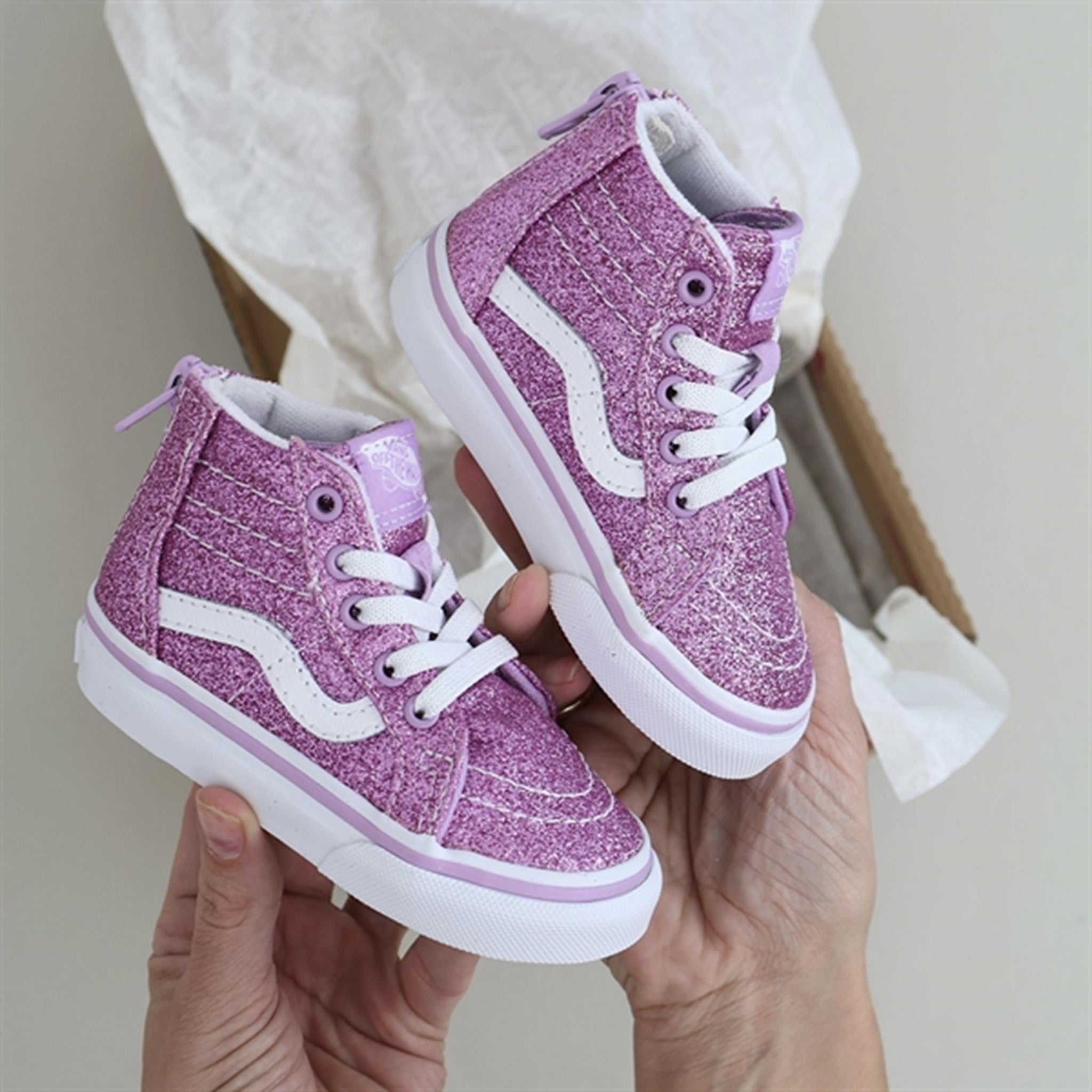 VANS Td Sk8-Hi Zip Glitter Lilac Sneakers