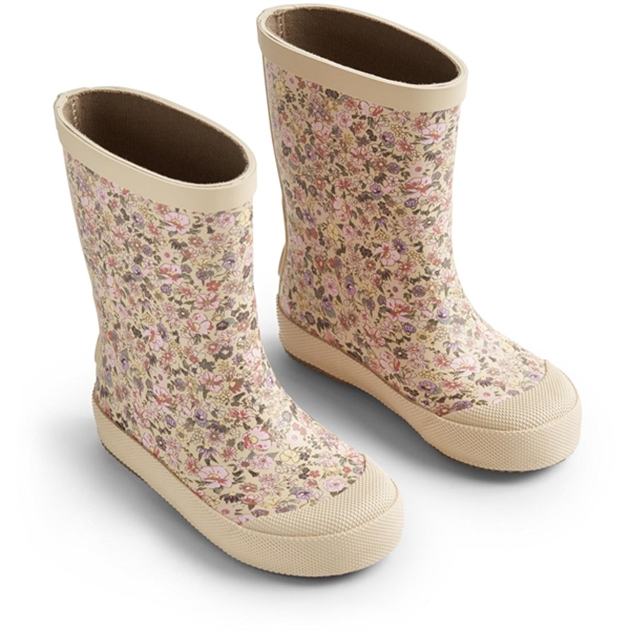 Wheat Rubber Boot Print Muddy Clam Multi Flowers