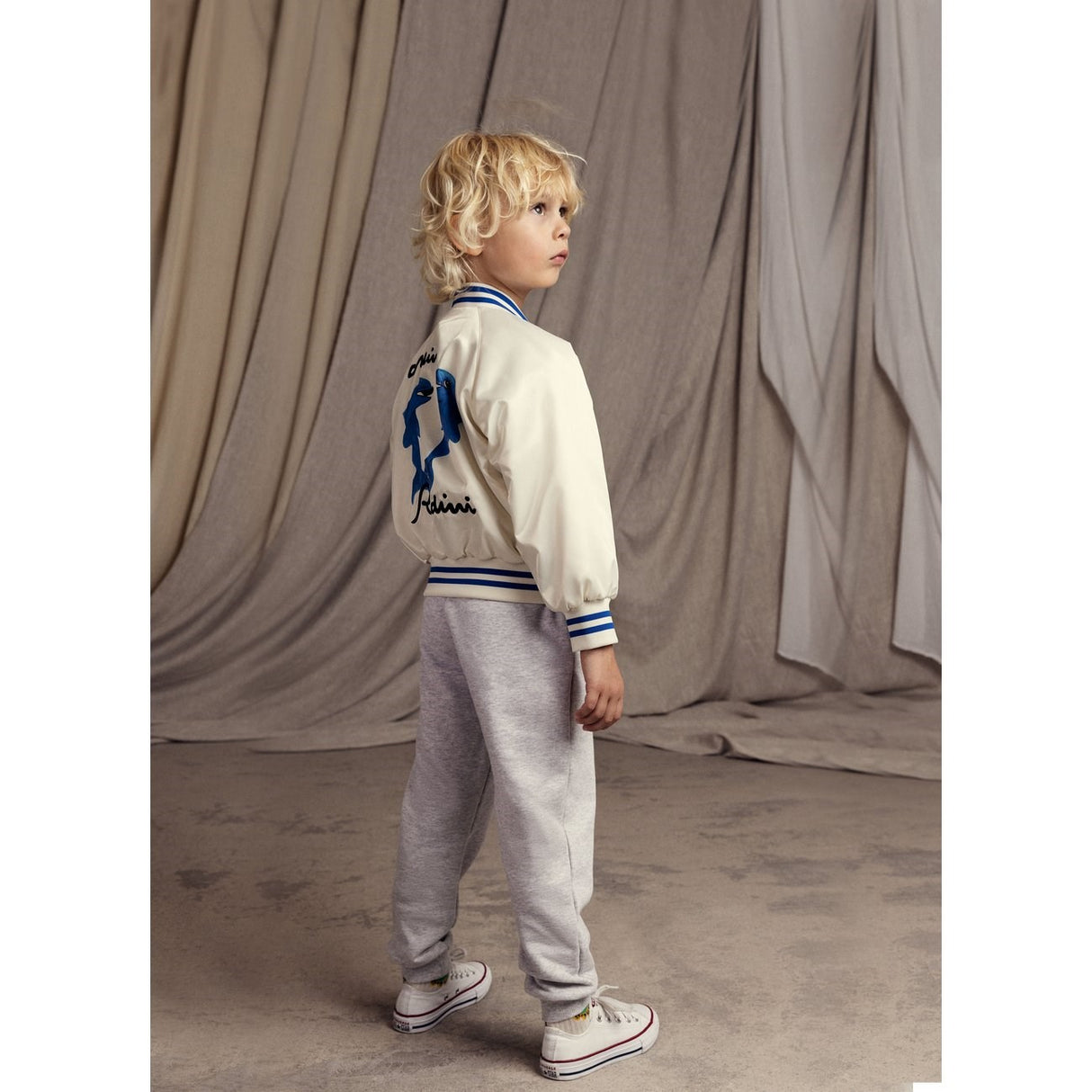 Mini Rodini Grey melange Parrot Emb Sweatpants 3