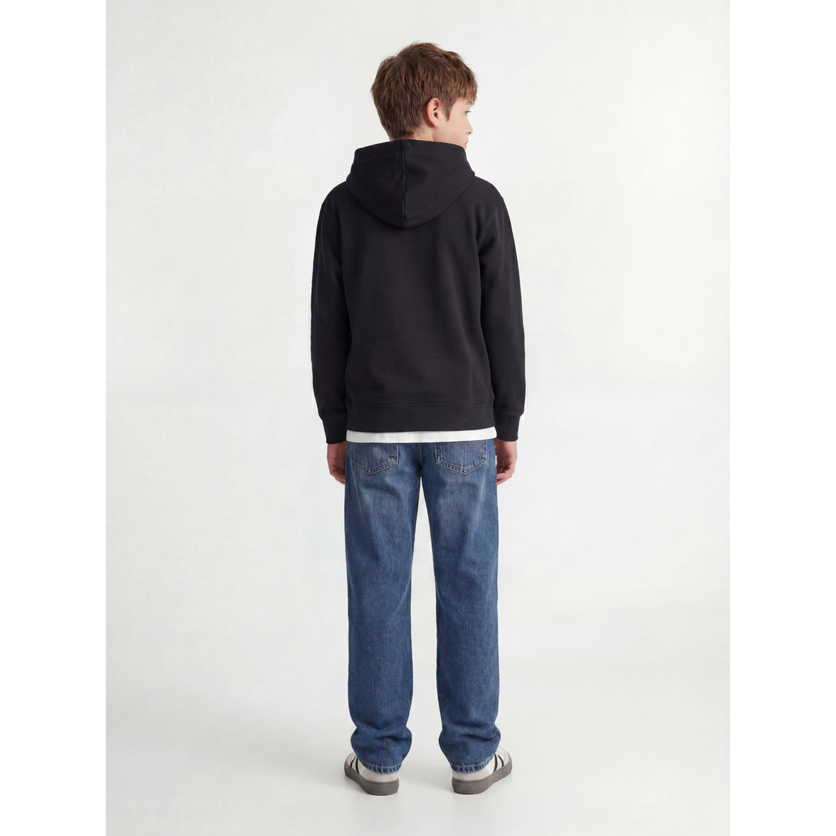 Jack & Jones Black Loose Jjestar Jj Sweat Hood Noos Jnr