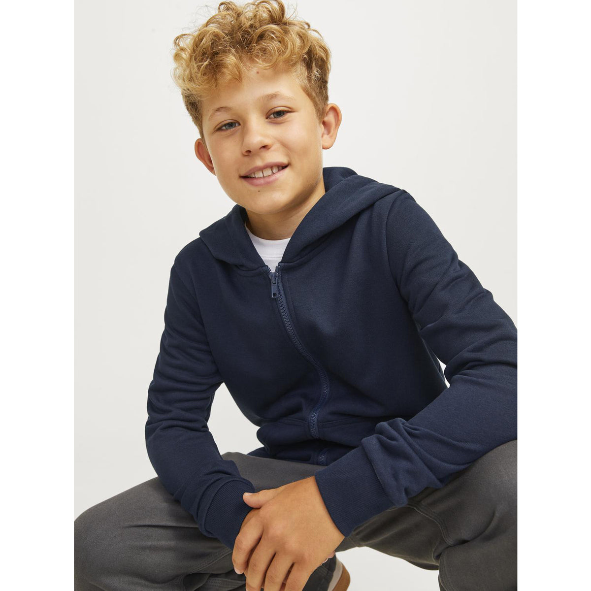 Jack & Jones Navy Blazer Jjebradley Sweat Zip Hood Noos Jnr