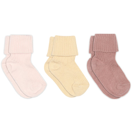 Mp Danmark Woodrose Cotton Rib Baby Socks 3-Pack