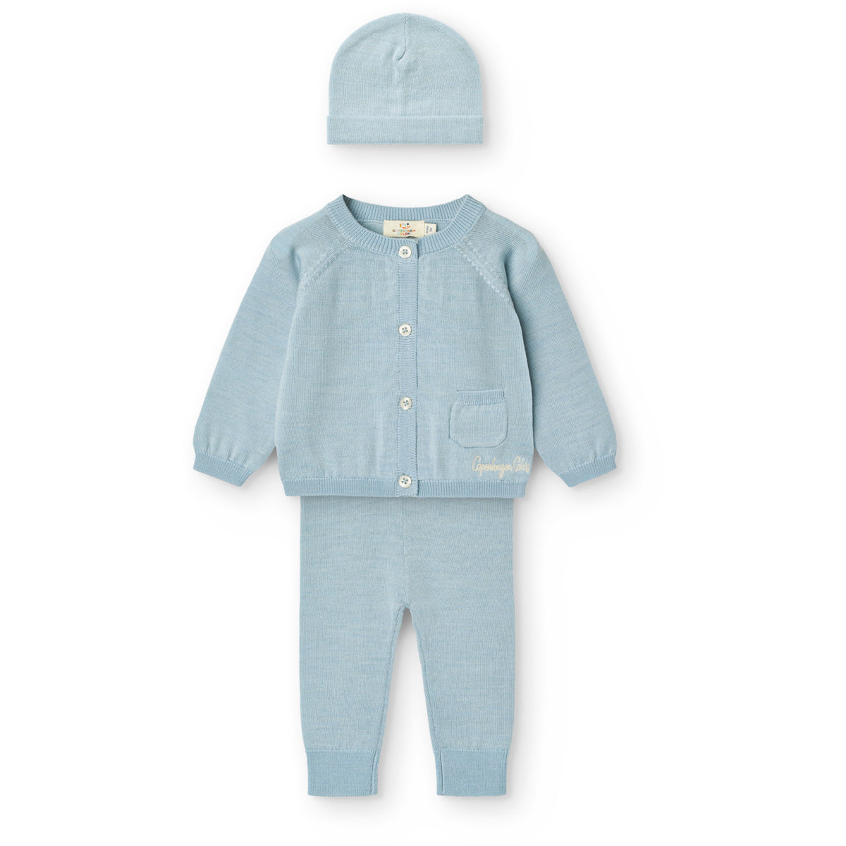 COPENHAGEN COLORS Dusty Blue Classic Merino Baby Set