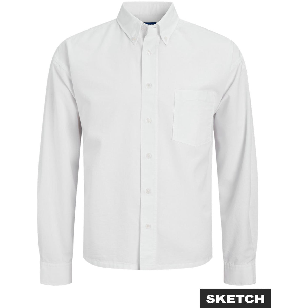 Jack & Jones White Jwhtheo Boxy Oxford Shirt Ls Jnr