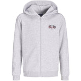 Jack & Jones White Melange Jjaero Sweat Zip Hood Jnr