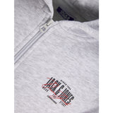Jack & Jones White Melange Jjaero Sweat Zip Hood Jnr