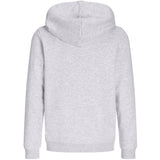 Jack & Jones White Melange Jjaero Sweat Zip Hood Jnr