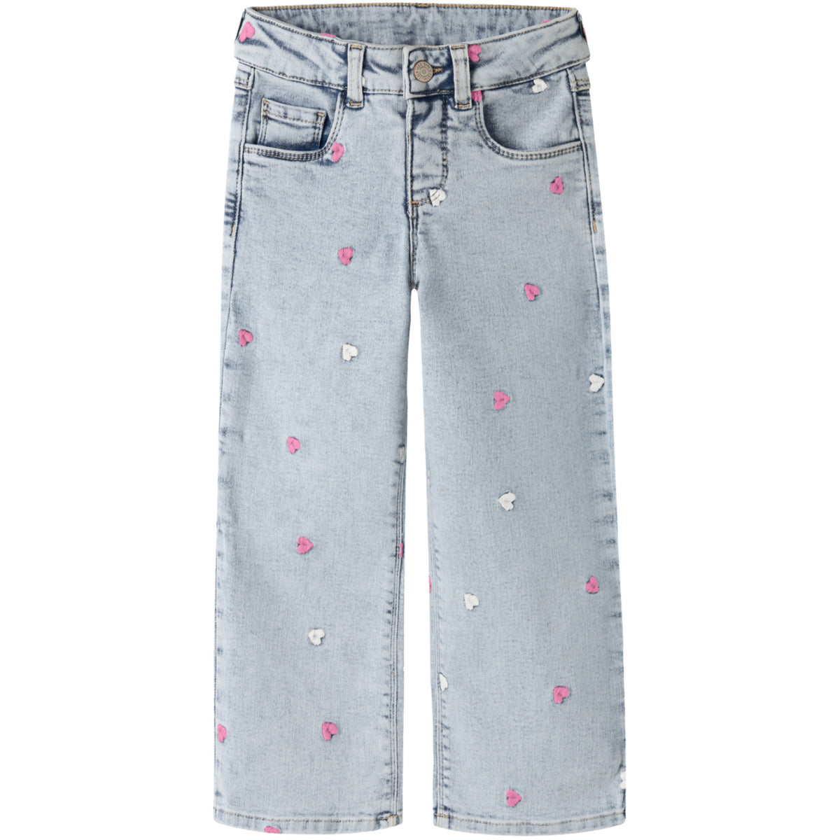Name It Light Blue Bleached Denim Nmfrose Wide Emb Jeans 2633-Fr Noos