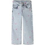 Name It Light Blue Bleached Denim Nmfrose Wide Emb Jeans 2633-Fr Noos