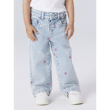 Name It Light Blue Bleached Denim Nmfrose Wide Emb Jeans 2633-Fr Noos