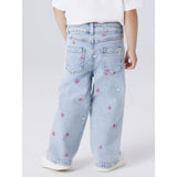 Name It Light Blue Bleached Denim Nmfrose Wide Emb Jeans 2633-Fr Noos