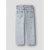 Name It Light Blue Bleached Denim Nmfrose Wide Emb Jeans 2633-Fr Noos