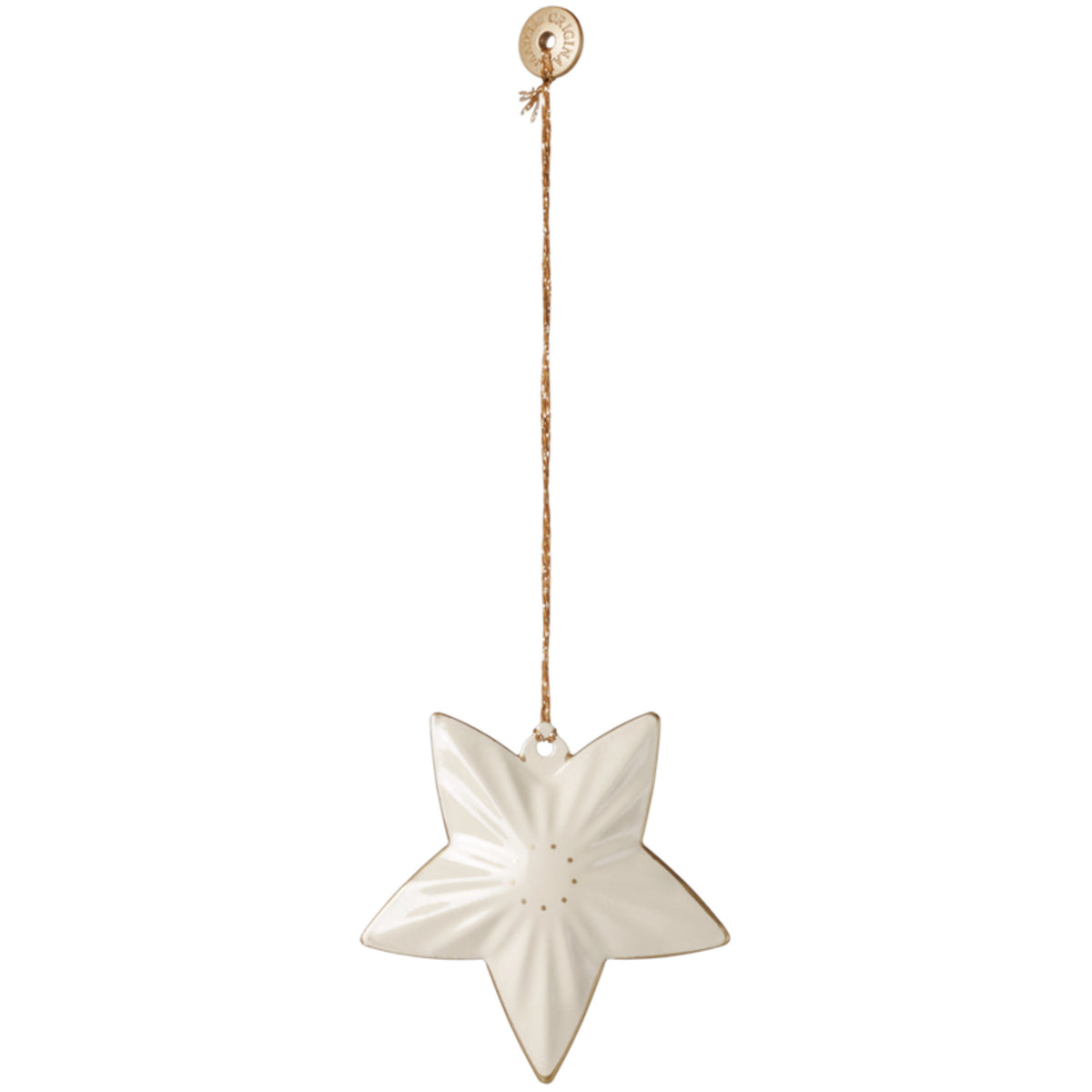 Maileg Gift Box With Metalophæng - Hellig Nat - Off White