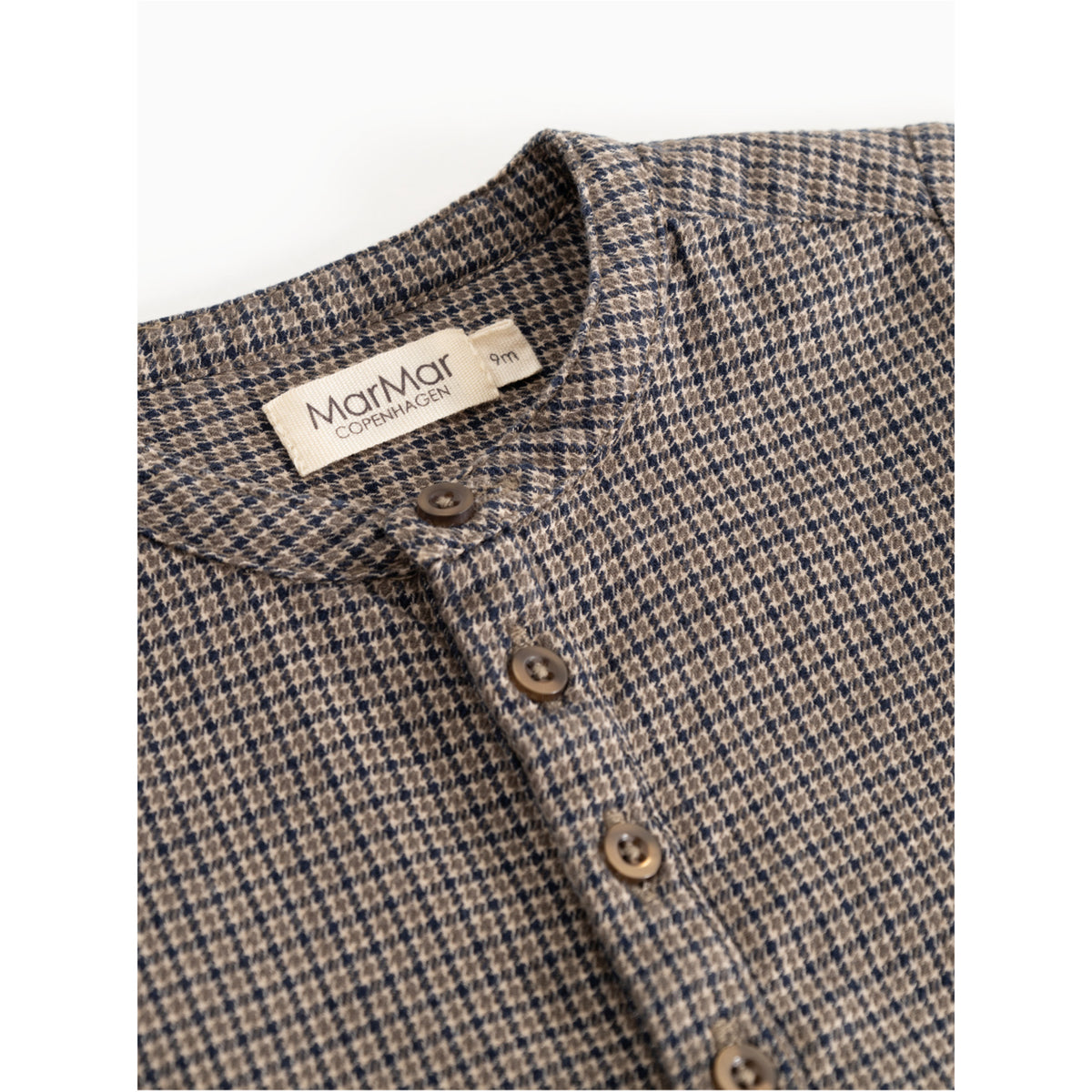 MarMar Structured Soft Cotton Houndstooth Check Totoro Shirt