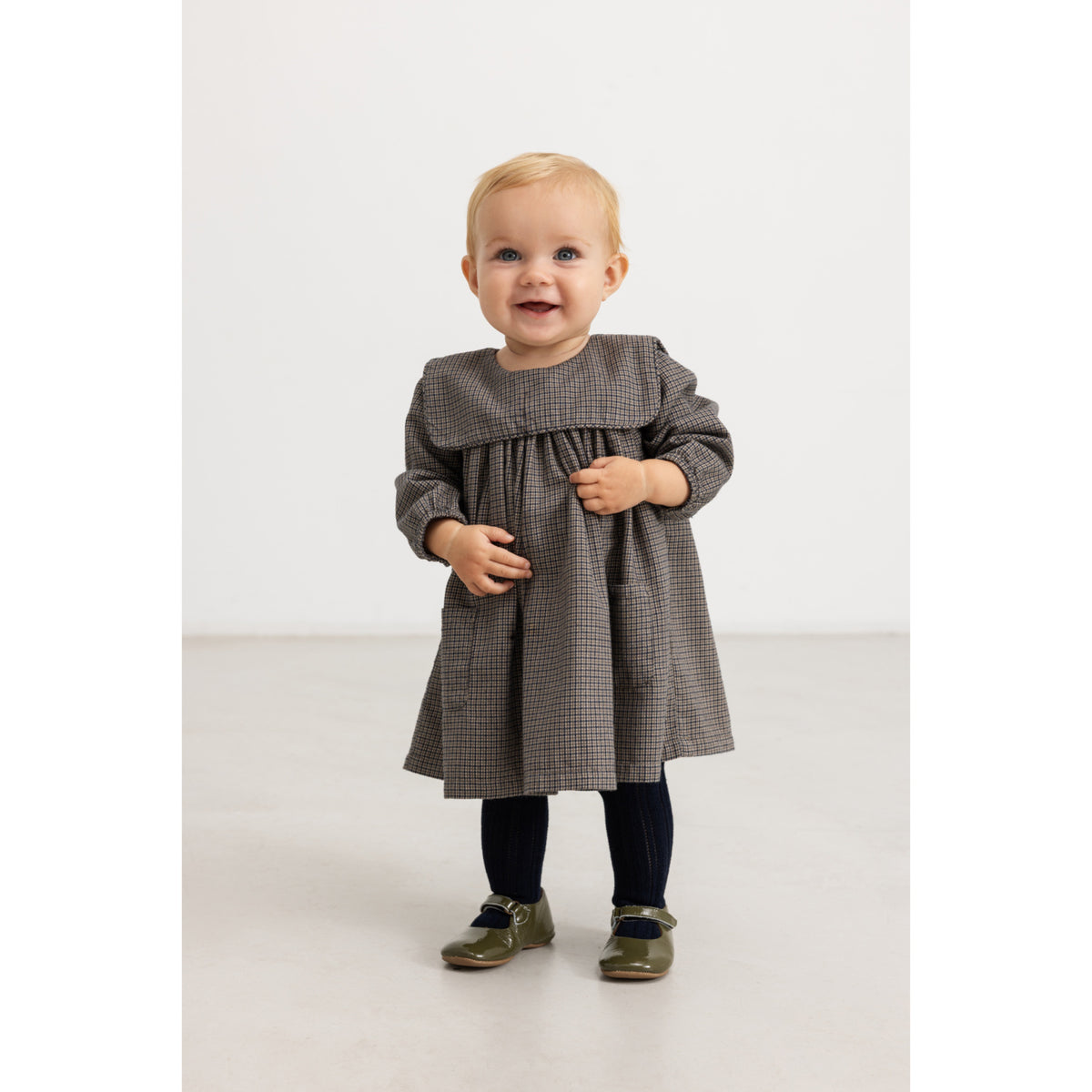MarMar Structured Soft Cotton Houndstooth Check Dulle Dress