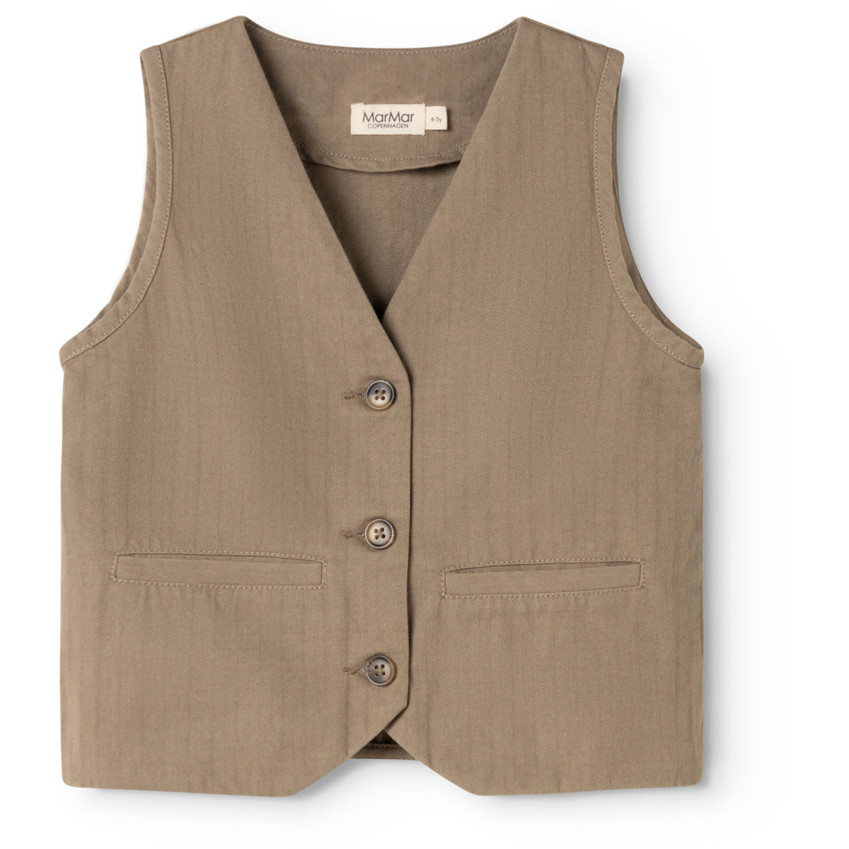 MarMar Herringbone Twill Mud Jason Vest