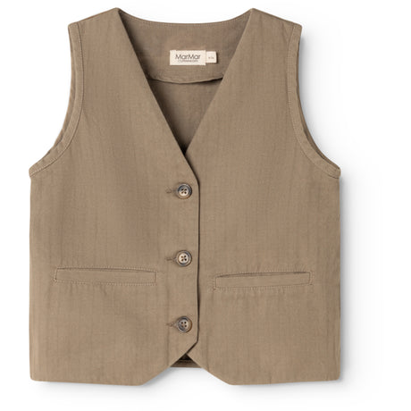 MarMar Herringbone Twill Mud Jason Vest