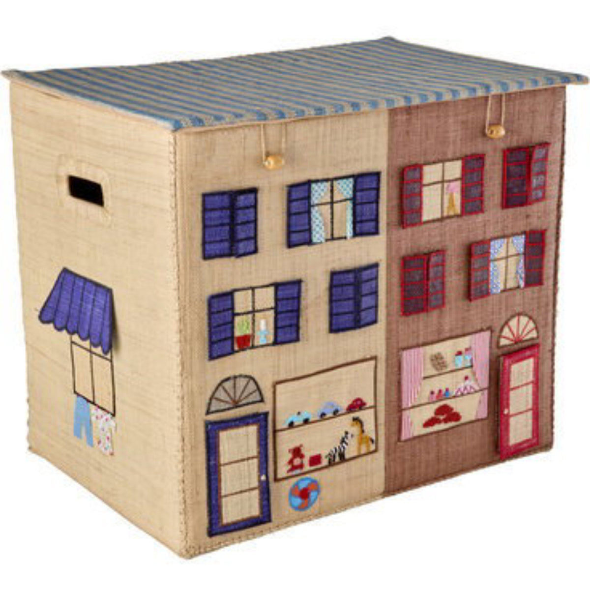 Rice Paris Theme Raffia Storage Box Extra Large Foldable
