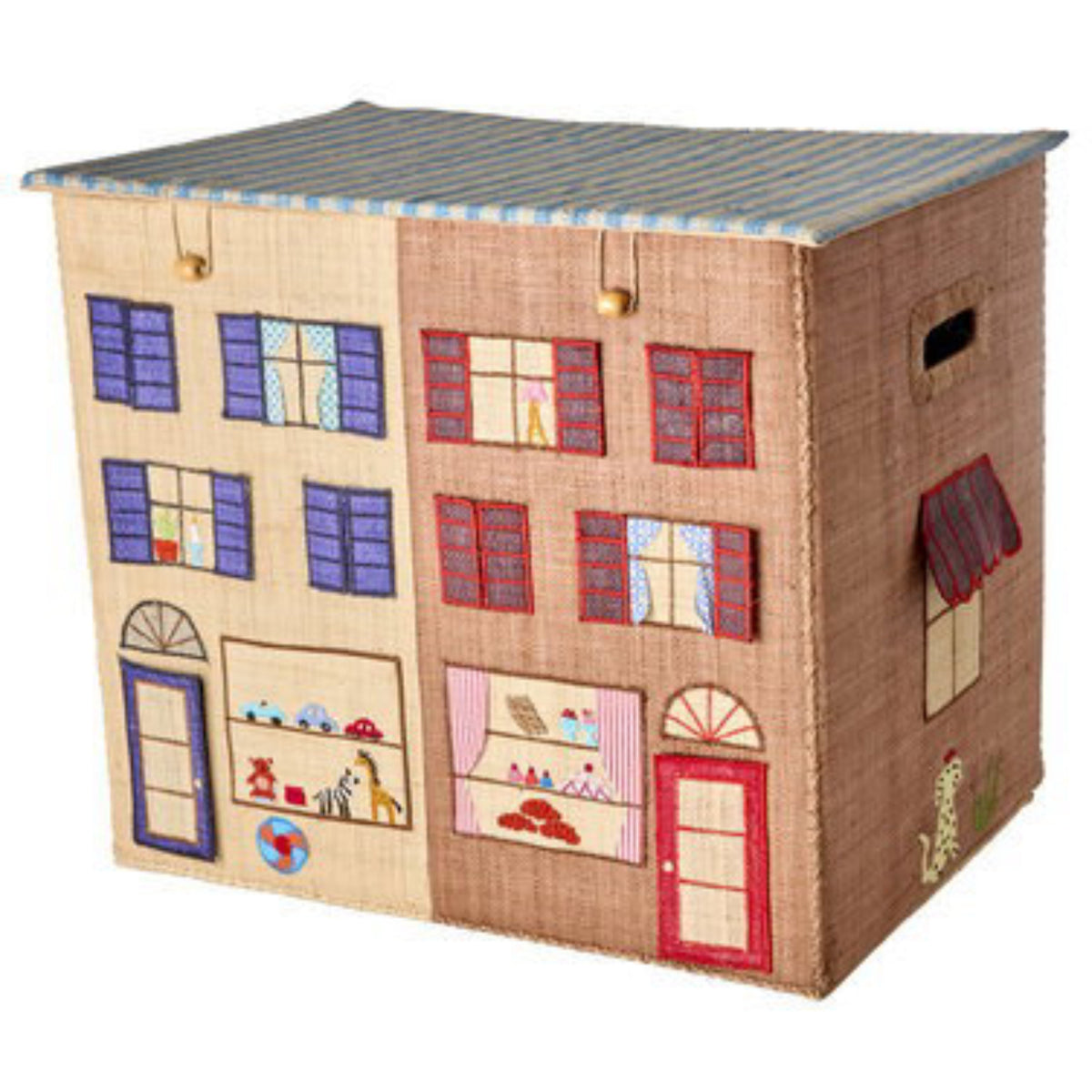 Rice Paris Theme Raffia Storage Box Extra Large Foldable