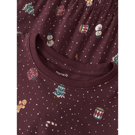 Name It Burgundy Christmas Nknvismas Ls Nightset