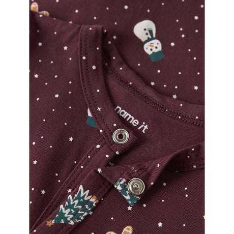Name It Burgundy Christmas Nbnvismas Ls Nightsuit