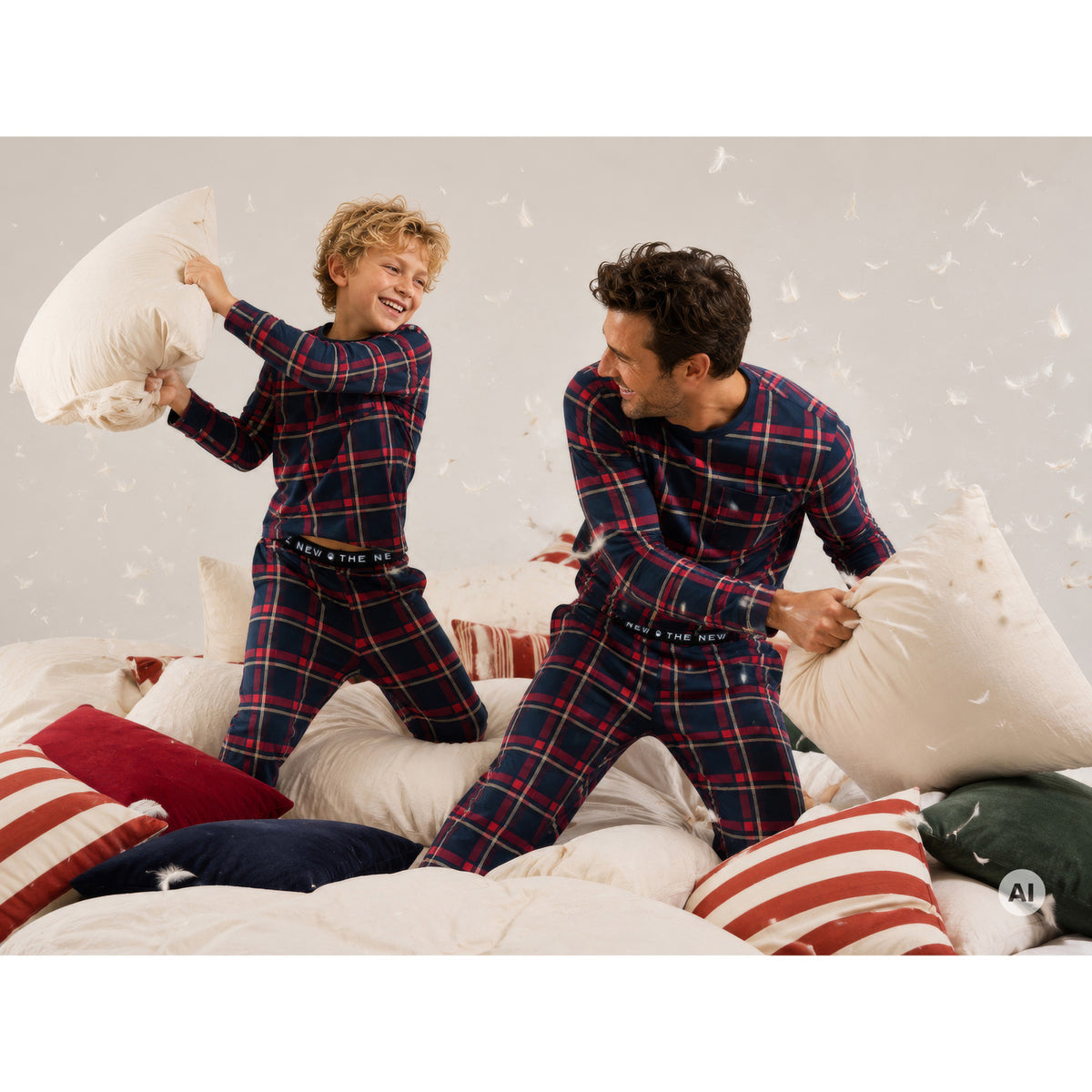 The New Navy Blazer Check Tnholiday Tartan Adult Night Set