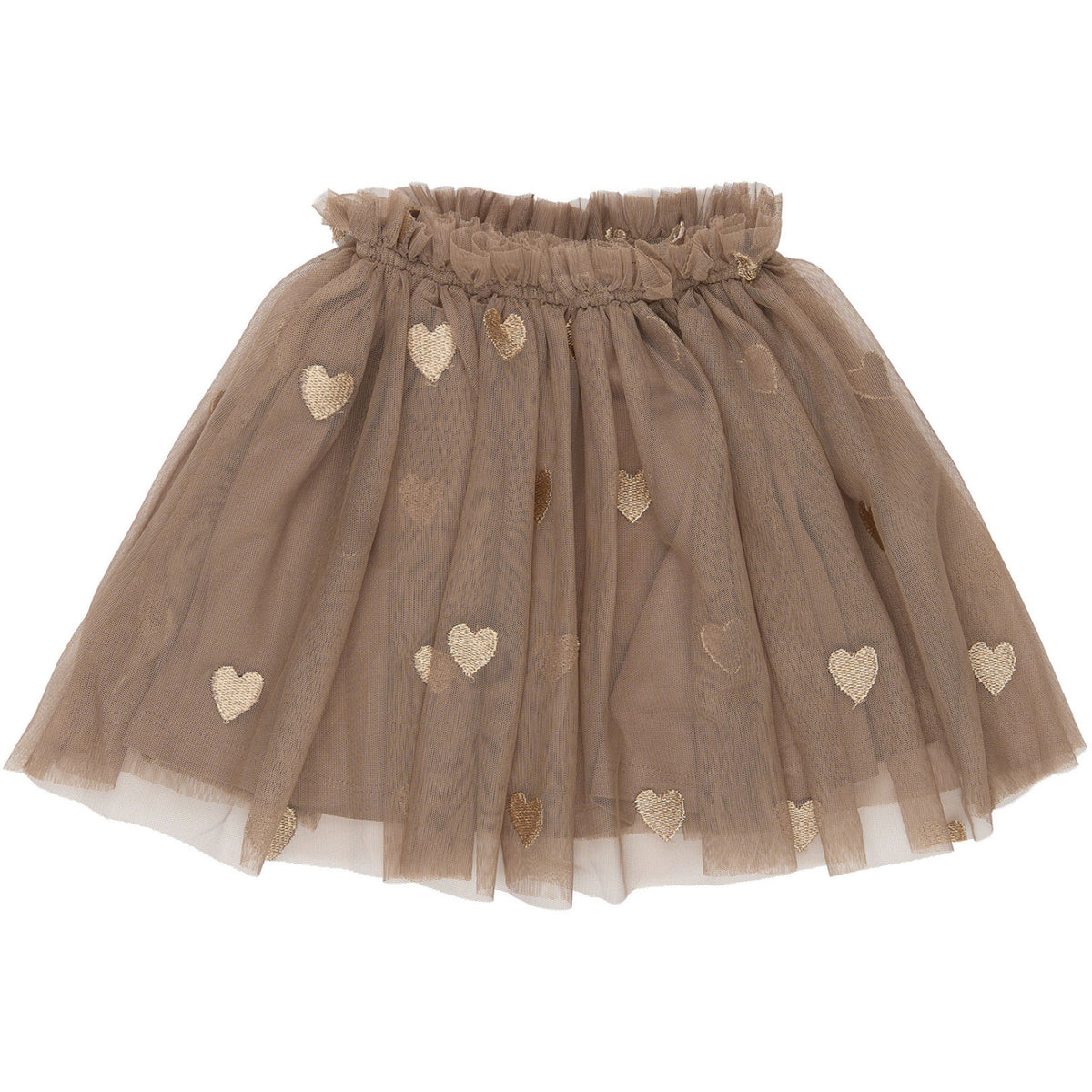 THE NEW Siblings Taupe Gray EMB TN TNSTYna Mesh Skirt