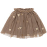 THE NEW Siblings Taupe Gray EMB TN TNSTYna Mesh Skirt