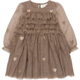 THE NEW Siblings Taupe Gray EMB TN TNSTYna L_S Mesh Dress