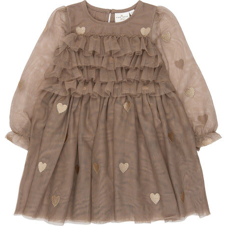 THE NEW Siblings Taupe Gray EMB TN TNSTYna L_S Mesh Dress