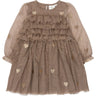 THE NEW Siblings Taupe Gray EMB TN TNSTYna L_S Mesh Dress