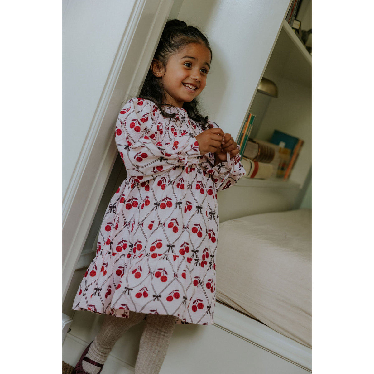 Fliink Rose Smoke Aop Winter Glitter Berry Dress