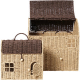 Ferm Living Natural/Dark Brown Casu Storage Houses 2 Pack
