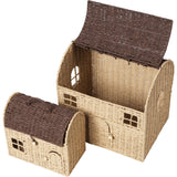 Ferm Living Natural/Dark Brown Casu Storage Houses 2 Pack