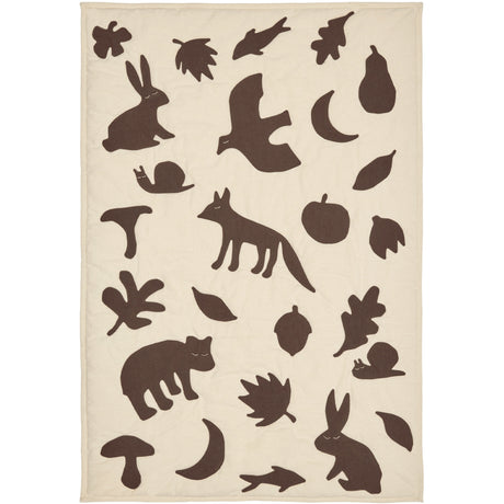 Ferm Living Off-white/Dark Chocolate Lunden Blanket