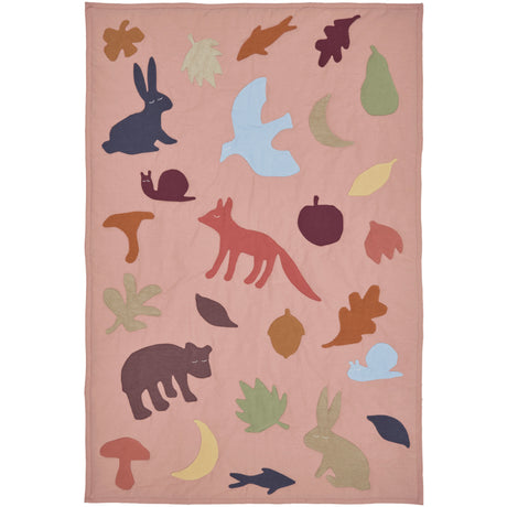 Ferm Living Rose/Multi Lunden Blanket